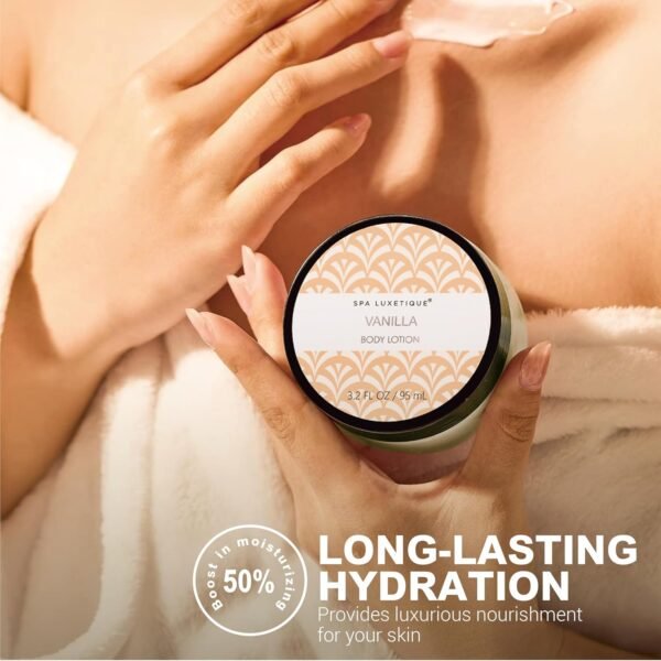 Spa Luxetique Spa Gifts for Women 6pc Vanilla Bath Sets Women Gift With Body Lotion, Shower Gel, Bubble Bath, Hand Cream, Bath and Body Gifts Set, Mothers Day Gifts