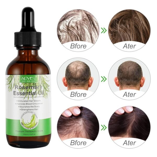 81hOZX9aWzL._SL1500_.jpg Rosemary Oil for Hair Growth 2.02 Fl Oz, Rosemary Essential Oil for Eyelashs, Eyebrows, Face, Skin Care, Body Massage, Aromatherapy, Hair Loss Treatment, Nourishes The Scalp, Improve Blood Circulation