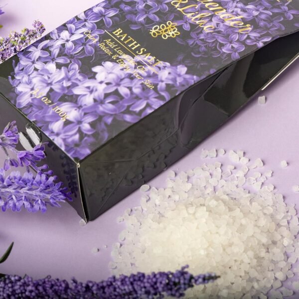 Birthday Gifts for Women, Luxury Home Spa Kit, 8pcs Lavender & Lilac Bath Gift Set, Gift Baskets for Women Unique with Bath Bombs, Sea Salt, Scented Candle, Body Lotion