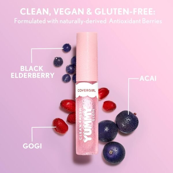 81i5drSN-L._SL1500_.jpg COVERGIRL Clean Fresh Yummy Lip Gloss, Sheer, Natural Scents, Vegan Formula - Havana Good Time