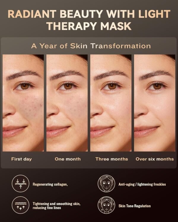 FOLOKE LED Light Therapy Mask Skin Care Mask, LED Red Light Therapy 630nm & 830nm Wavelength for Home Use, Body Beauty Machine for Care at Home (luxurious black)