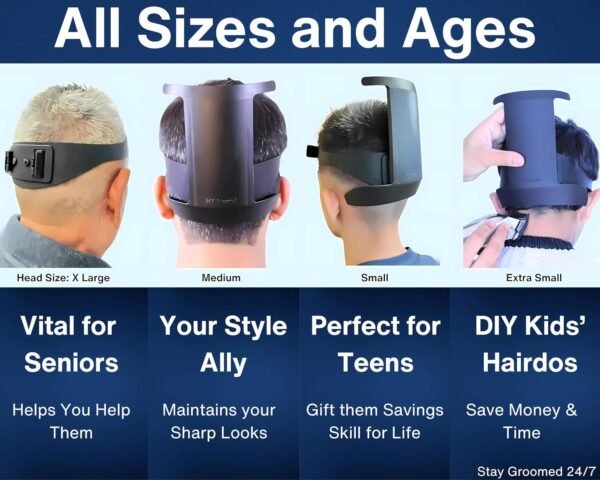 81iSx3vwZoL._AC_SL1500_.jpg Self Haircut Kit for Men | 2Pcs SelfCut Guide for Men: Neckline Shaving Template & Fade Guide | Adjustable Size Hair Fade Tool & Stable Neck Line Up Tool | Hair Cut for Kids & Seniors