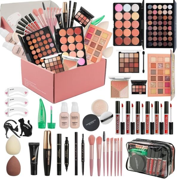All in One Makeup Kit for Women Full Kit,Makeup Set for Women, Includes Eyeshadow Palette/Foundation/Lipstick/Eyeliner/Mascara/makeup Brush,Makeup Gift Set for Christmas & Birthday&Holiday&Everyday.