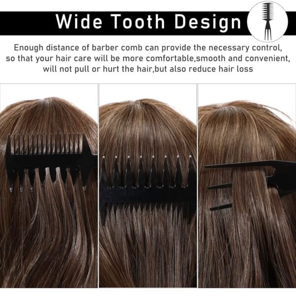 81jThzPgDCL._SL1500_.jpg Sieral 4 Pcs Hair Comb Styling Set Double Side Tail Combs with Pick Barber Wide Tooth Tool for Men Women Beard Hairstylist Tools African American Accessories, Black, 4 Styles