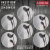 Delta Faucet Arvo 14 Series Single-Handle Tub and Shower Trim Kit, Shower Faucet with 4-Spray In2ition 2-in-1 Dual Hand Held Shower Head with Hose, Matte Black 144840-BL-I (Valve Included)