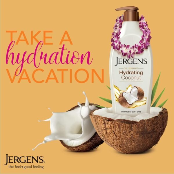 81jeE9YAmiL._SL1500_.jpg Jergens Hydrating Coconut Body Lotion, Hand and Body Moisturizer, Infused with Coconut Oil, Hydrates Dry Skin Instantly, Dermatologist Tested, 16.8 oz, Pack of 3