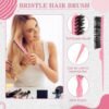 81kjUsrqcgL._SL1500_.jpg Boao 10 Pcs Hair Styling Kit - Detangler, Wide Tooth Comb, Teasing Brush, Rat Tail Comb, Edge Brush, Alligator Clips for Curly, Wet Hair - Gift for Women & Girls (Pink)