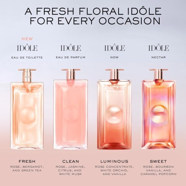 81lIKHyMtL._SL1500_.jpg Lancôme Idôle Eau de Toilette - Fresh & Energizing Women's Perfume - Long Lasting Fragrance with Notes of Green Tea, Blooming Roses & Fresh Bergamot