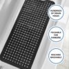 MOONFLY Shower and Bathtub Mat,40x16 Inches,Extra Long Non Slip Mats with Suction Cups and Drain Holes, Machine Washable and Anti Slip Bathmats, Bathroom Mats for Tub Nonslip (Black)