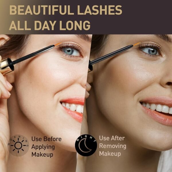 Premium Lash Serum for Eyelash Growth: 5ml Rapid Growth Advanced Eye Lash Serum With Irritation-Free Formulate for Natural Lashes and Eyebrows - Boost, Longer, Thicker, Fuller Lashes