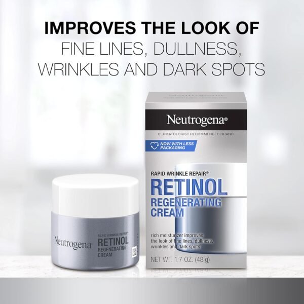 Neutrogena Rapid Wrinkle Repair Retinol Face Moisturizer, Daily Anti-Aging Face Cream with Retinol & Hyaluronic Acid to Fight Fine Lines, Wrinkles, & Dark Spots, 1.7 oz