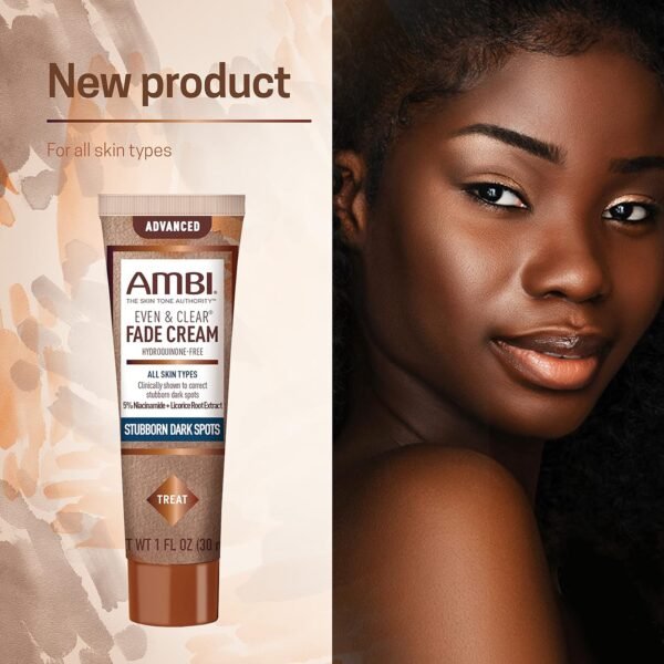81m1ZoGmIuL._SL1500_.jpg Ambi Even & Clear Advanced Fade Cream, Hydroquinone-free, Hyperpigmentation Treatment, Stubborn Dark Spot Corrector, Results In As Little As 2-3 Weeks, Niacinamide, Licorice Root Extract, PHA, 1 Fl Oz