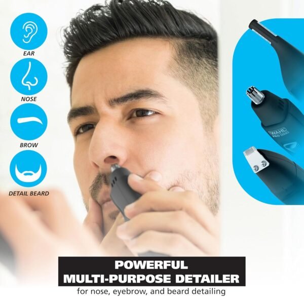 81mR2kNnHiL._SL1500_.jpg Wahl Pro Series® Rechargeable Eyebrow, Ear & Nose Hair Trimmer for Men – Painless DualTech® Eyebrow Trimmer & Facial Hair Removal Device – Model 3025656
