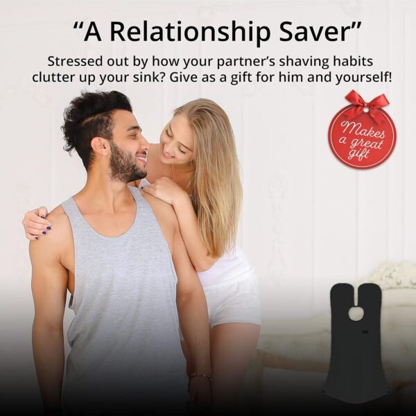 BEARD KING Beard Bib Apron - Shaving Set for Dad - As Seen on Shark Tank - Men's Hair Catcher for Shaving - Grooming Accessories, Black