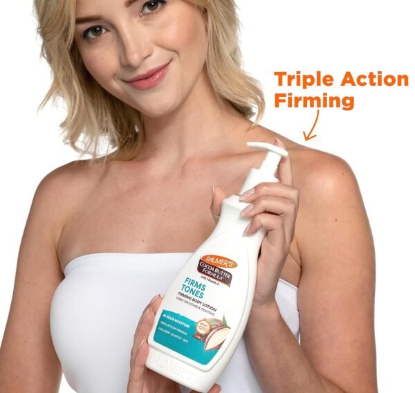 Palmer's Cocoa Butter Formula Skin Firming Body Lotion, Toning & Tightening Cream with Q10, Collagen & Elastin, Pump Bottle, 13.5 Oz.
