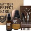 Every Man Jack Beard Grooming Kit for Men - Includes Sandalwood Beard Oil & Beard Balm, Beard Brush, Wooden Dual-sided Comb, Trimming Scissors and Mustache Comb