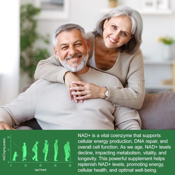 NAD Supplement,Nicotinamide Riboside,NAD 2000MG Liposomal Supplements for Women & Men,Liposomal Nicotinamide Riboside Resveratrol for Anti-Aging, Energy,Focus 120 Capsule (120)