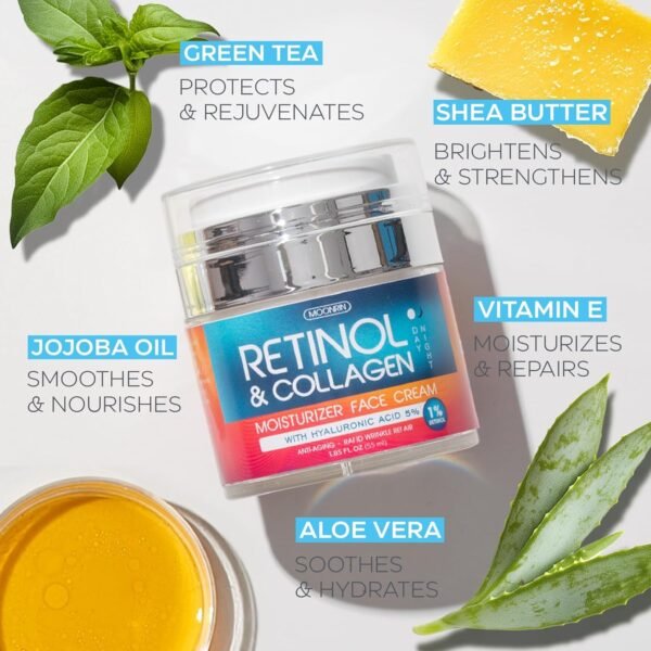 81oBgjb3sFL._SL1500_.jpg Retinol Cream for Face with Hyaluronic Acid, Anti Aging Wrinkle Cream for Women and Men, Day and Night Collagen Moisturizer to Minimize Wrinkles, Dryness, 1.85 Oz