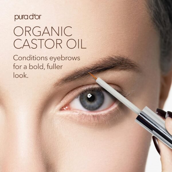 81oWhXeGtoL._SL1500_.jpg PURA D'OR 4 Oz ORGANIC Castor Oil - 100% Pure USDA Certified Cold Pressed, Hexane Free Eyelash & Eyebrow Serum - For Fuller, Thicker Lashes & Brows - Skin & Hair