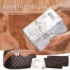 81owRWWu9L._AC_SL1500_.jpg BOYATU Travel Makeup Bag Cosmetic Bags for Women: 3 Pcs Set Large Portable Make up Bag with Handle - Vegan Leather Toiletry Bags with Compartments - Makeup Organizer for Travel Essentials(01-Coffee)