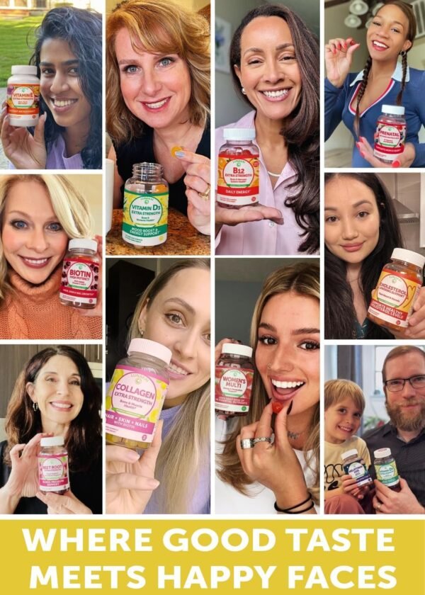 Lunakai USA Made Collagen Peptides Gummies - 200mg Non-GMO Anti-Aging Formula with Biotin, Zinc, Vitamins C & E for Hair, Skin and Nails, 60ct