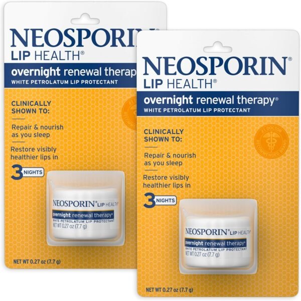 81pya2TzRhL._AC_SL1500_.jpg Neosporin Lip Health Overnight Renewal Therapy, 0.27 Oz, Pack of 2