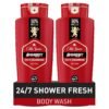 Old Spice Refreshing Body Wash for Men, 3X Defense, 24/7 Shower Fresh with Long Lasting Scent, Red Collection, Swagger with Cedarwood Scent, 24 oz (Pack of 2)