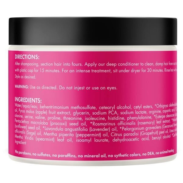 Mielle Organics Babassu & Mint Deep Conditioner with Protein, Moisturizing & Conditioning Deep Treatment, Hydrating Repair for Dry, Damaged, & Frizzy Hair, 8-Ounces