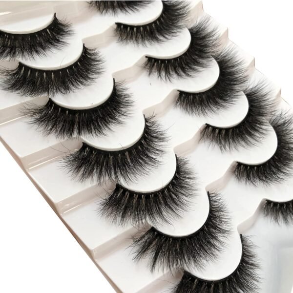 81rWRLlvm2S._SL1500_.jpg Pooplunch False Eyelashes Cat Eye Wispy Faux Mink Lashes Pack Fluffy Short Natural Fake Lashes 7 Pairs Multipack