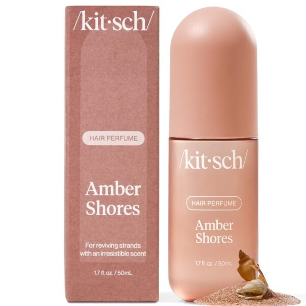 Kitsch Amber Shores Hair Perfume For Women - Clean, Deodorizing, Patented Odor-Eliminating Technology, Hair Body Mist, Freshen Body & Pillow - Woody Aquatic Fragrance - Salt & Driftwood Scent-50ml