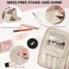 81scMoqFgDL._AC_SL1500_.jpg Travel Makeup Bag Women's Large Capacity Cosmetic Portable Organizer Large Opening Waterproof Storage Toiletry Bags Vertical Free-Standing Brush Holder for Easy Access Pink