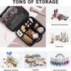 81sfF162QYL._AC_SL1500_.jpg Checkered Makeup Bag, Portable Makeup Bag with Adjustable Partition, Cosmetic Bags for Women Toiletry Travel Organizer Portable Make Up Bags for Christmas Birthday Gifts