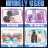 81sjub6PyPL._AC_SL1500_.jpg 4Pack Clear Makeup Bags Waterproof Organizer Bags with Zipper Transparent Travel Cosmetic Bag TSA Approved Toiletry Bag Pouch Case for Vacation Airport Airline Compliant (Multicolour, Medium)