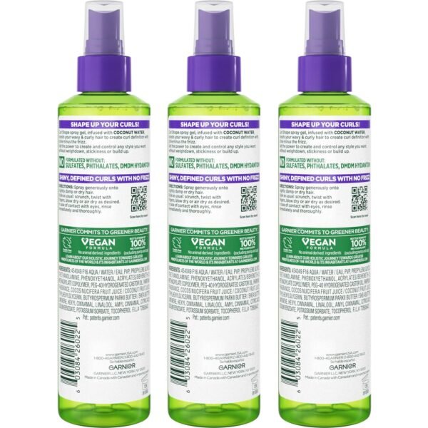 81svSaukHJL._SL1500_.jpg Garnier Fructis Style Curl Shape Defining Spray Gel for No Frizz, 8.5 Fl Oz, 3 Count (Packaging May Vary)