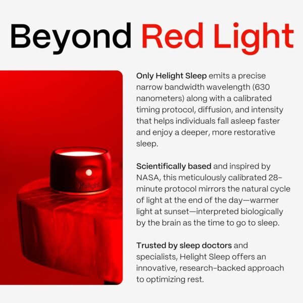 Red Light Therapy Sleep Device – Patented & Award Winning 630nm Pure Red Light Lamp Sleep Aid to Support Deep Relaxation – Red Light for Sleep Lamp Backed by Science for Adults & Kids