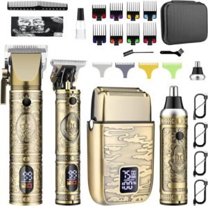 81uKaWqcnhL._AC_SL1500_.jpg GSKY Hair Clippers for Men Professional, Beard Trimmer Kits & Sets, Cordless Mens Hair Trimmer, Electric Shavers, Haircutting Machine with LED Display, for Barber