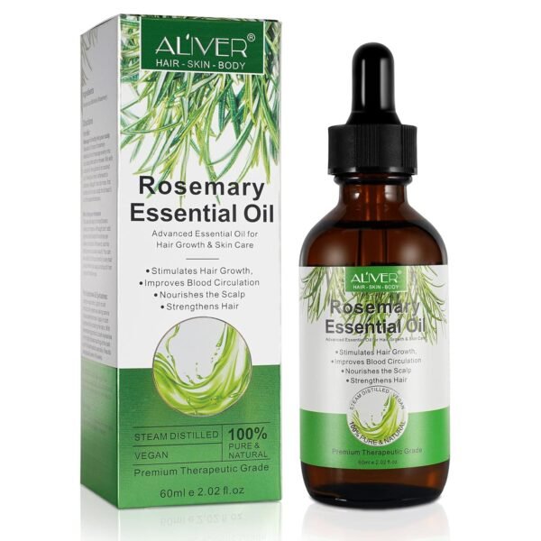 81uX360njuL._SL1500_.jpg Rosemary Oil for Hair Growth 2.02 Fl Oz, Rosemary Essential Oil for Eyelashs, Eyebrows, Face, Skin Care, Body Massage, Aromatherapy, Hair Loss Treatment, Nourishes The Scalp, Improve Blood Circulation