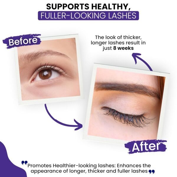 Eyelash Enhancing Serum with HEXATEIN 1 Complex – Lash Serum for Eyelashes Conditioning & Hydrating – Longer-Looking, Fuller and Thicker Appearing Lashes – 3 mL / 0.1 fl oz