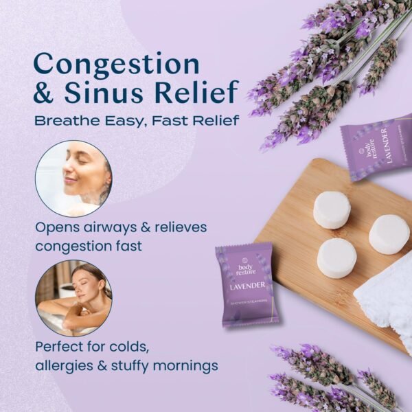 Body Restore Shower Steamers Aromatherapy 15 Pack - Birthday Gifts for Women, Men, Travel Essentials, Stress Relief, Relaxation, Self Care, Bath Bombs - Lavender