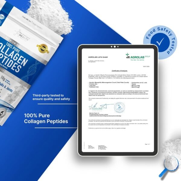 81ur2wtW-L._AC_SL1500_.jpg The Intelligent Health Collagen Peptides Powder, 45 Servings, Hydrolyzed Collagen, Type I & III, Grass Fed, Unflavored, Gluten Free, Keto/Paleo, 10g Servings, 15.9 Oz, Skin Support, Hair, Nail, Joints