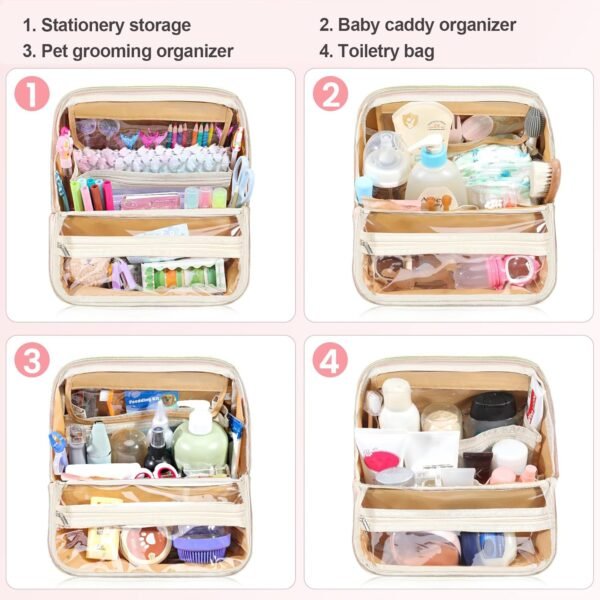 81v0EIJ9WbL._AC_SL1500_.jpg Makeup Bag, Large Capacity with Room for Brushes and Mirror, Travel Makeup Organizer, Portable Standing Make Up Case, Waterproof Cosmetic Toiletry Bags with Handle, Color Black