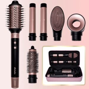 81vTcIu-ekL._AC_SL1500_.jpg ELLA BELLA® 6 in 1 Professional Hot Air Styler • Powerful Hair Dryer & Straightener Set • Styling Without Heat Damage • Fast Drying Curling Volumizing Straightening • Includes Protective Travel Case