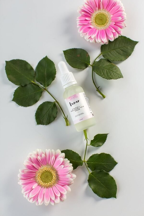Vitamin C Hyaluronic Acid Serum by Lunar Glow. A Natural Anti Ageing Serum For Your Face & Skin. 1 fl.oz - 30ml.