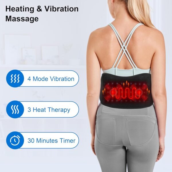 Cordless Red Light Therapy Belt: 5200mAh Rechargeable Infrared Light Therapy for Body with Heating Vibration, FSA HSA Eligible, for Back, Waist, Shoulder Pain Relief, Portable Gift for Women Men