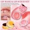 81wF8W8E9L._SL1500_.jpg 4PCS Lip Scrub and Mask Set,Strawberry and Honey Pot Lip Balm,Reduces Lip Lines Lip Exfoliator Scrub and Moisturizer,Repair Beebalm Lip Balm and Lip Scrub Set,Lip Mask Overnight