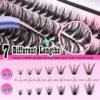 81wU8lF1K3L._SL1500_.jpg FANXITON DIY Lash Extension Kit Volume Lash Clusters 40D+50D D Curvature Individual Lashes Lash Clusters Kit Thick Eyelash Extension Kit 280 pcs Thin Band Cluster Lashes Lash Bond and Seal Tweezers