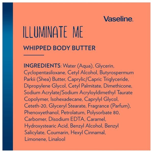 Vaseline Illuminate Me Shea Butter Whipped Body Butter for Melanin Rich Skin Provides 24 Hour Moisturization for Dry Skin 11 oz
