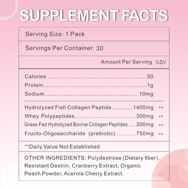 Collagen Peptides Powder, with Prebiotics & Cranberry Extract -Hydrolyzed Collagen Peptides Support Hair, Skin, Nail, Bone & Digestive Health, Grass Fed, Non-GMO, for Women & Men