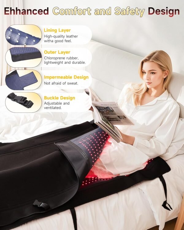 2025 Upgraded Triple-Mode Red Light Therapy Mat for Full Body Pain Relief, 73.0" x 33.4" Whole Body Coverage with 2570 Dual-Wave (660nm & 850nm) LEDs, Premium Leather, Multi-Mode Customization(Black)