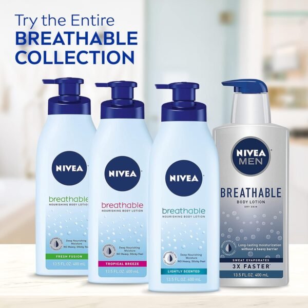 NIVEA Breathable Nourishing Body Lotion Tropical Breeze, Body Lotion for Dry Skin, 13.5 Fl Oz Pump Bottle